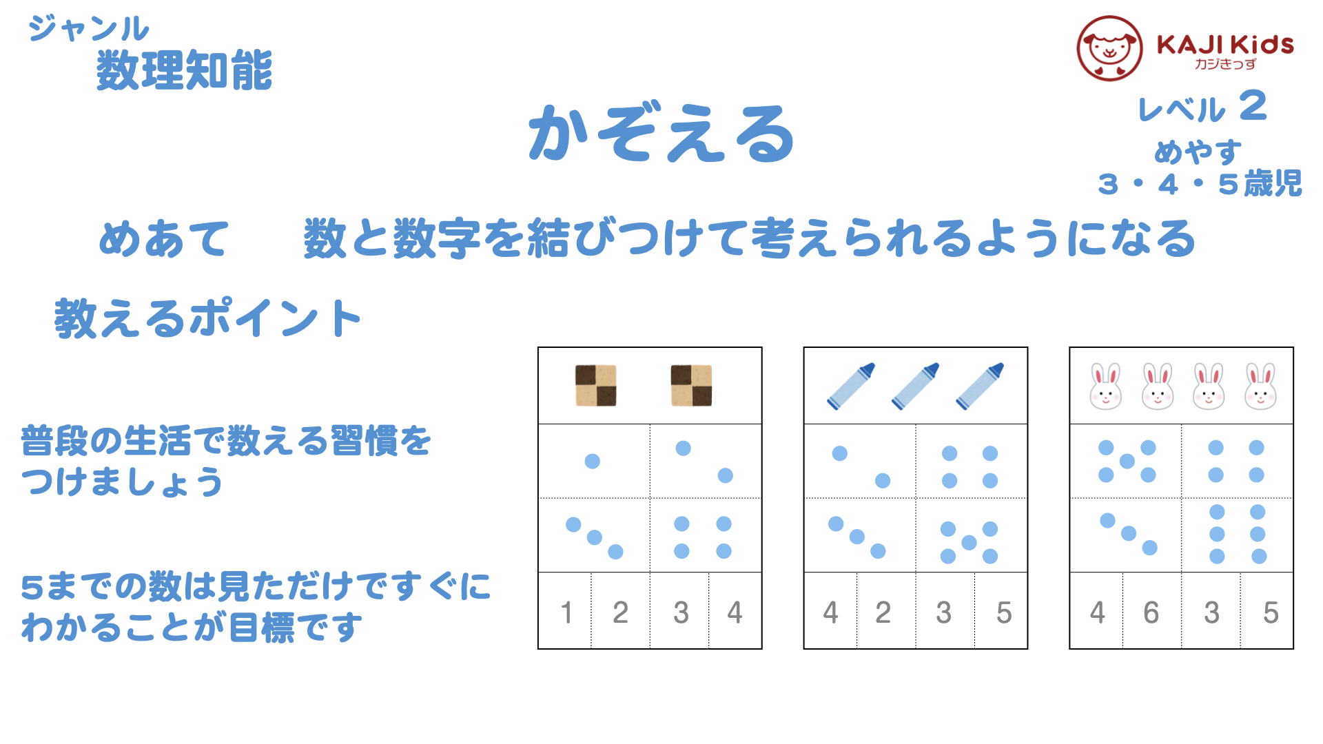 【小学校受験2-2】数える (かぞえる)数理知能 レベル2【幼児教育演習問題】.001