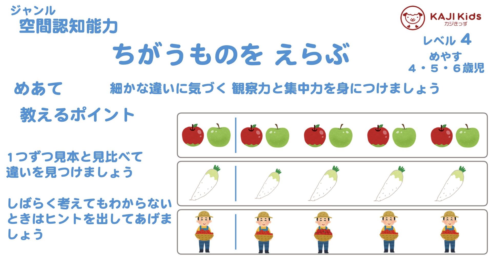 【小学校受験4-10】 違うものを選ぶ 空間認知能力 レベル4【幼児教育演習問題】.001